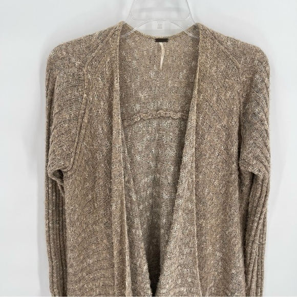 free people Women’s Oversized Open Cardigan  sweater size small Oatmeal - Picture 6 of 10